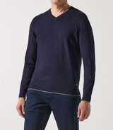 Marine Striped V -Neck -Pullover