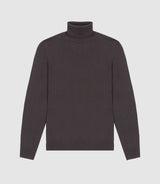 Pull col roulé marron 100% mérinos - IZAC