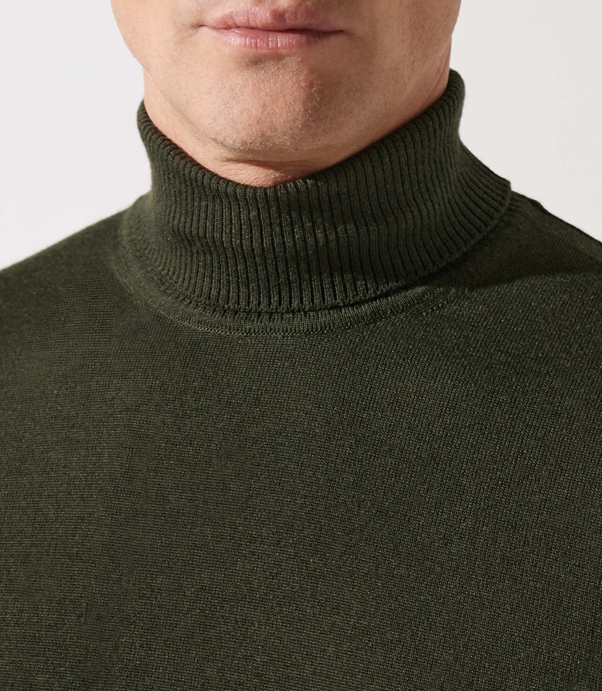 100% merino khaki turtleneck