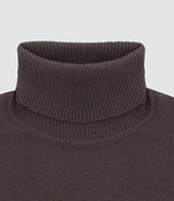 Pull col roulé marron 100% mérinos - IZAC