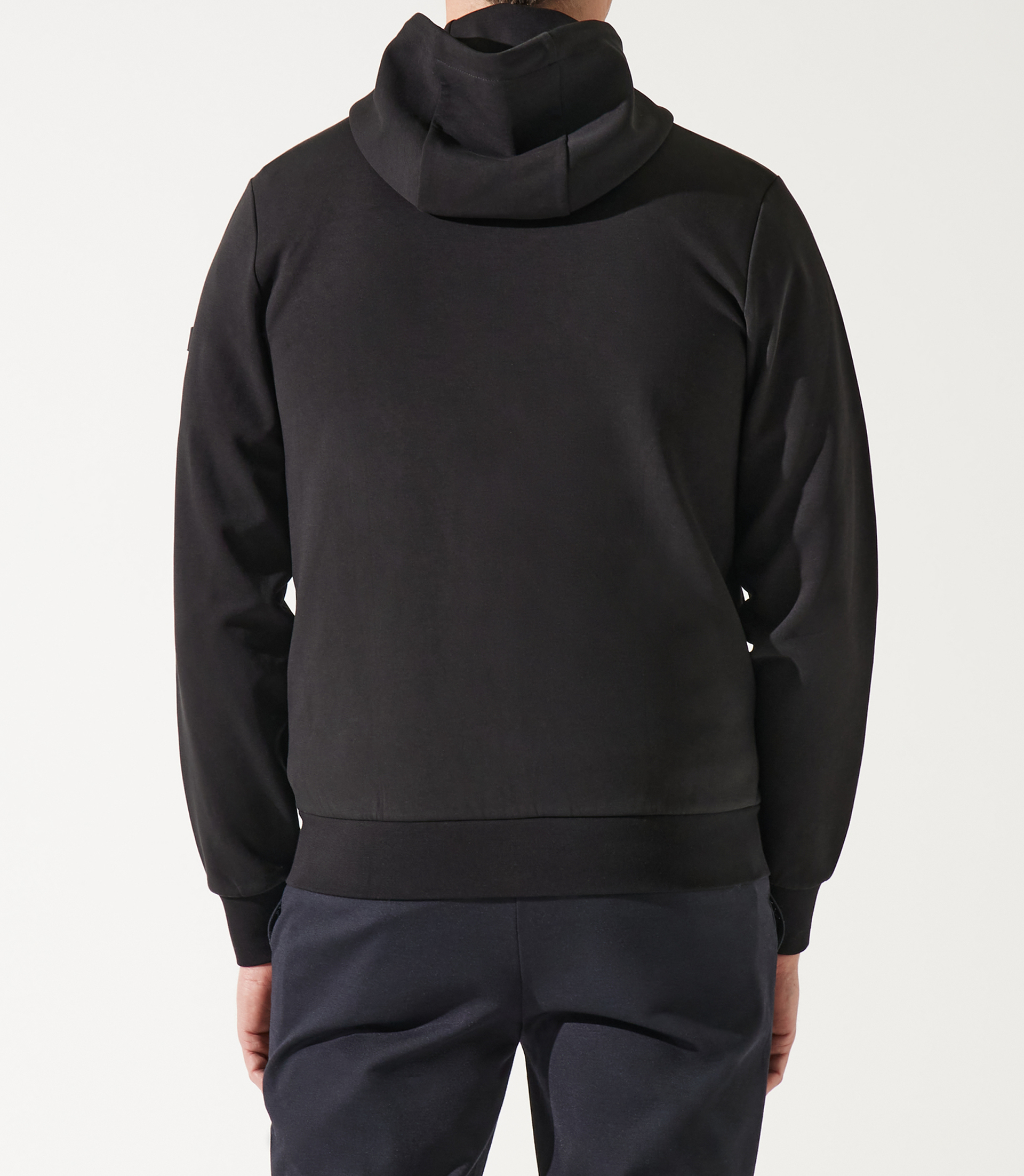 Black hooded zipped sweatshirt