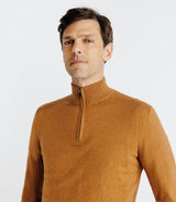 Pull col montant zippé camel - IZAC