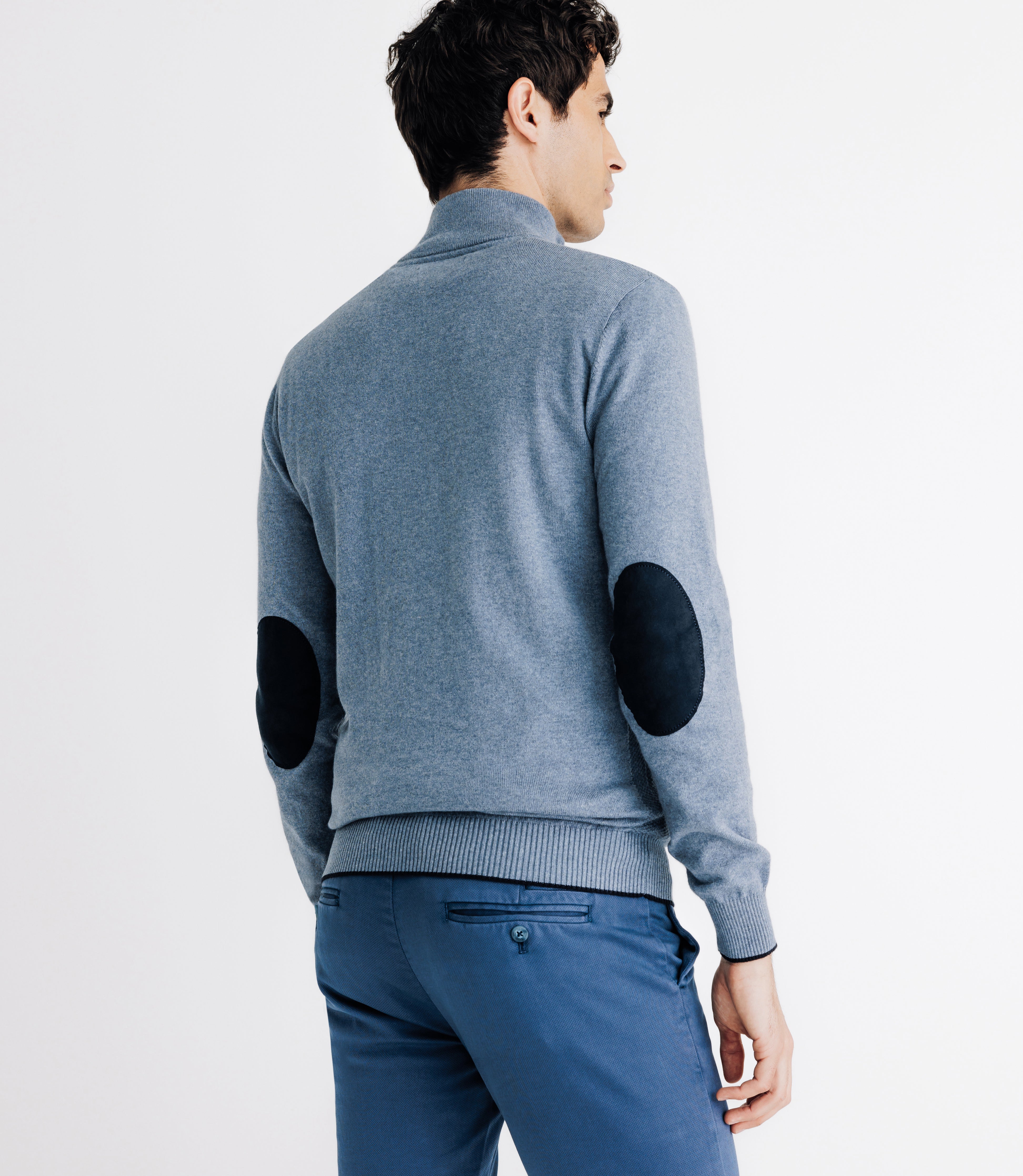 Pull col montant zippé indigo - IZAC