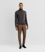 100% Brown Cashmere Turtleneck