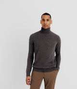 100% brown cashmere turtleneck