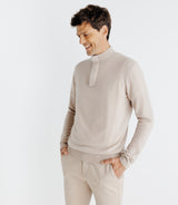 Pull col montant 100% cachemire beige - IZAC