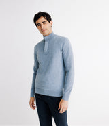 Pull col montant 100% cachemire indigo - IZAC