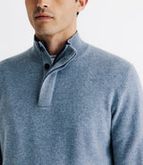 Pull col montant 100% cachemire indigo - IZAC