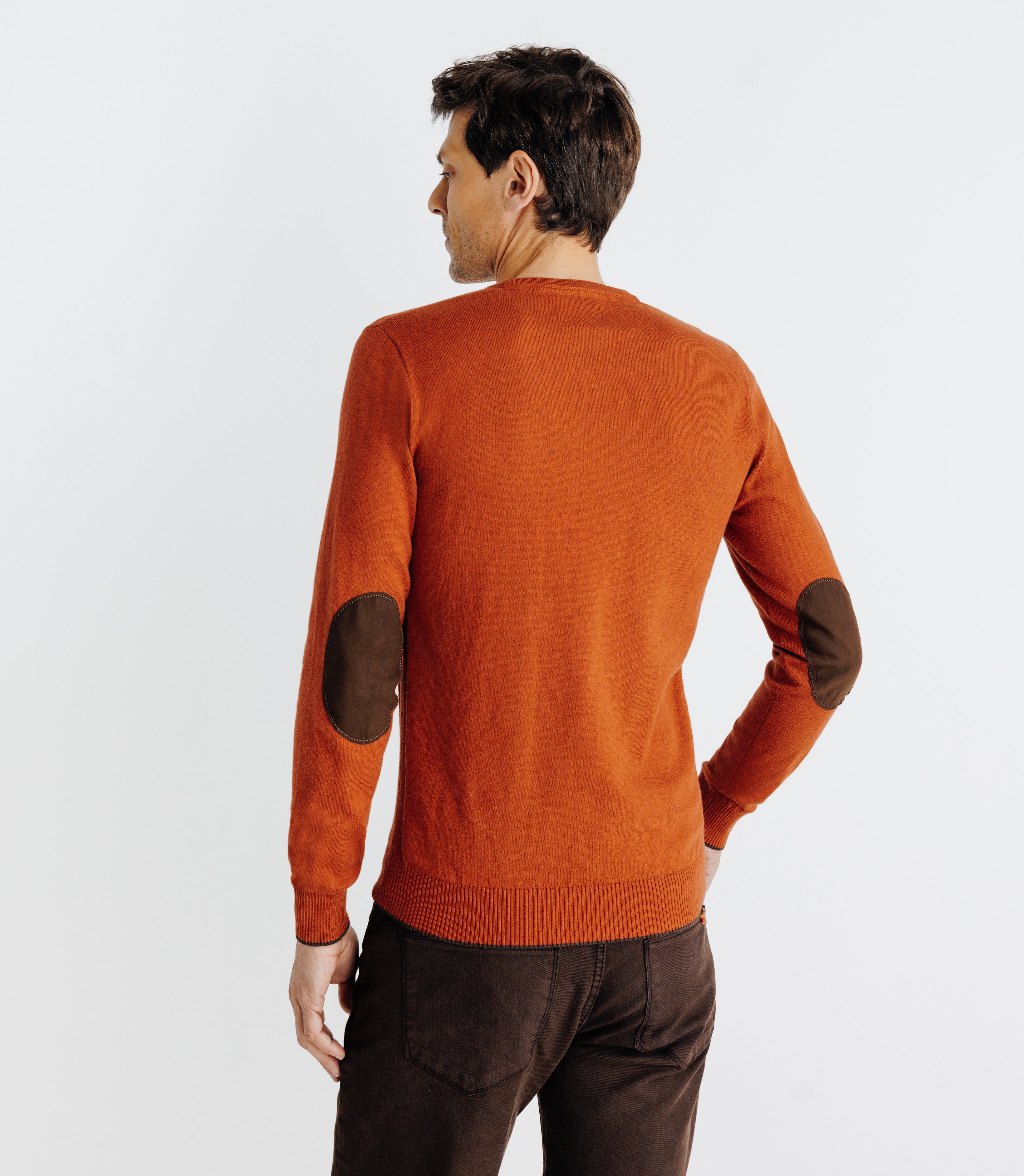 Pull V -neck V Long sleeves Brick