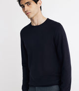 Pull col rond en maille marine - IZAC