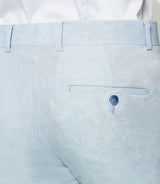 Pantalon ville 100% lin bleu ciel