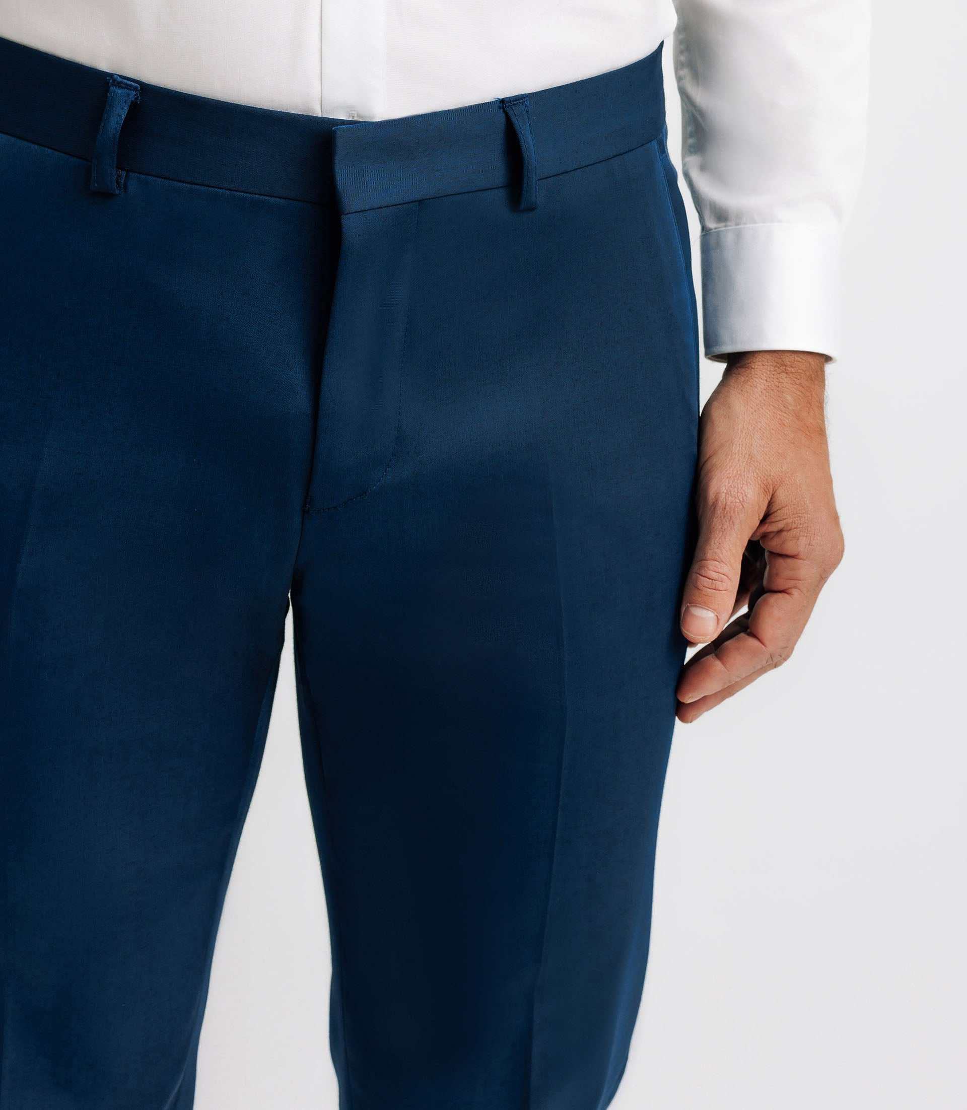 Blue technical fabric city pants