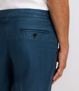 Pantalon ville 100% lin bleu indigo - IZAC