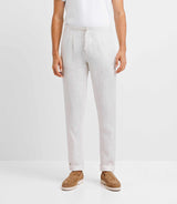 100% white linen city pants