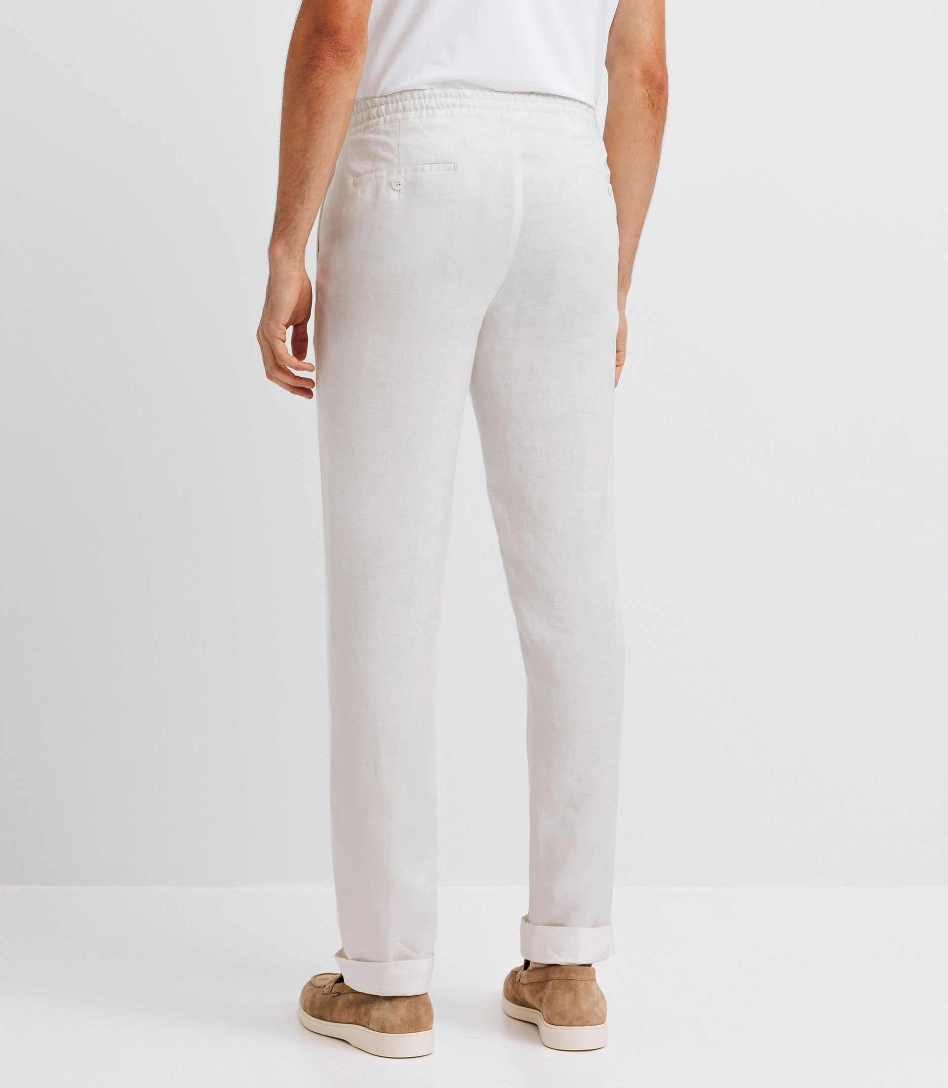 Pantalon ville 100% lin blanc