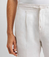 100% white linen city pants