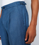 Pantalon ville bleu effet denim