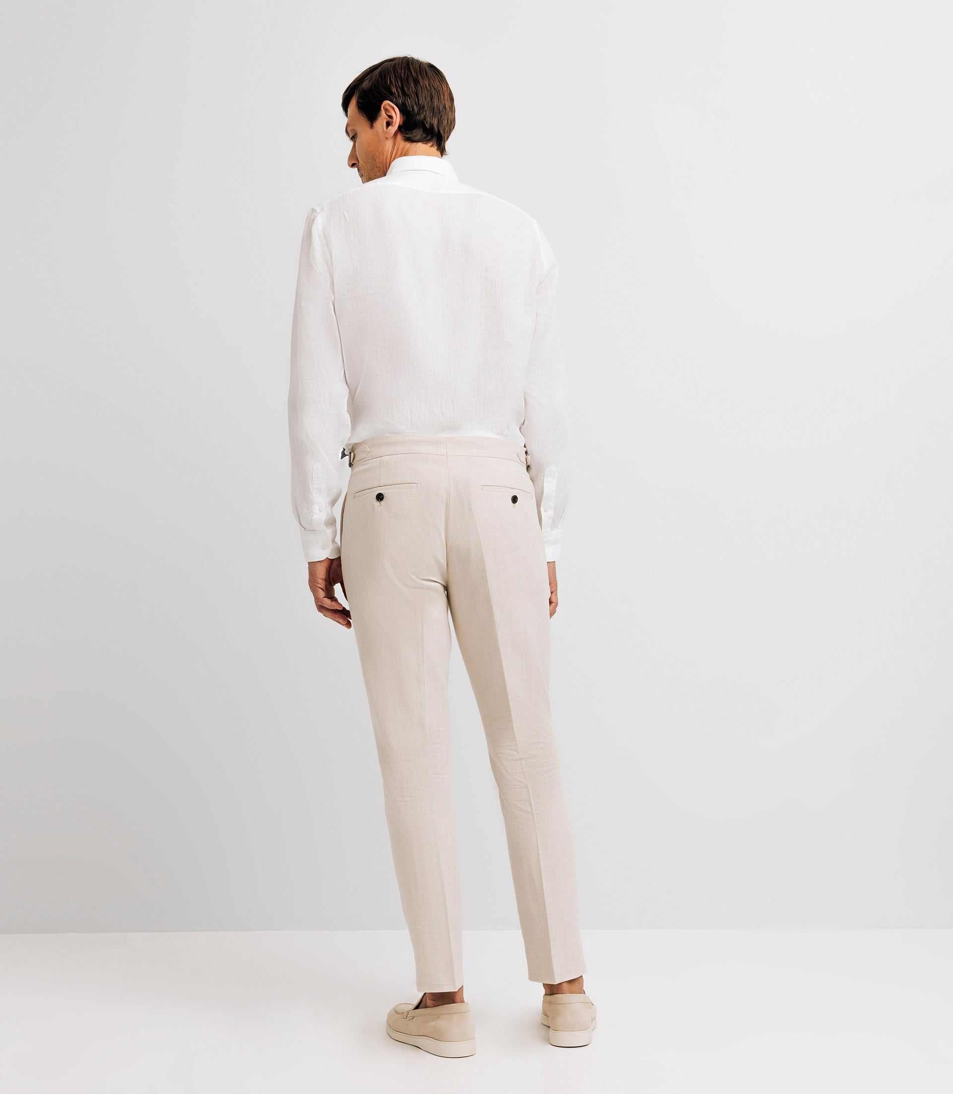 Beige linen city pants