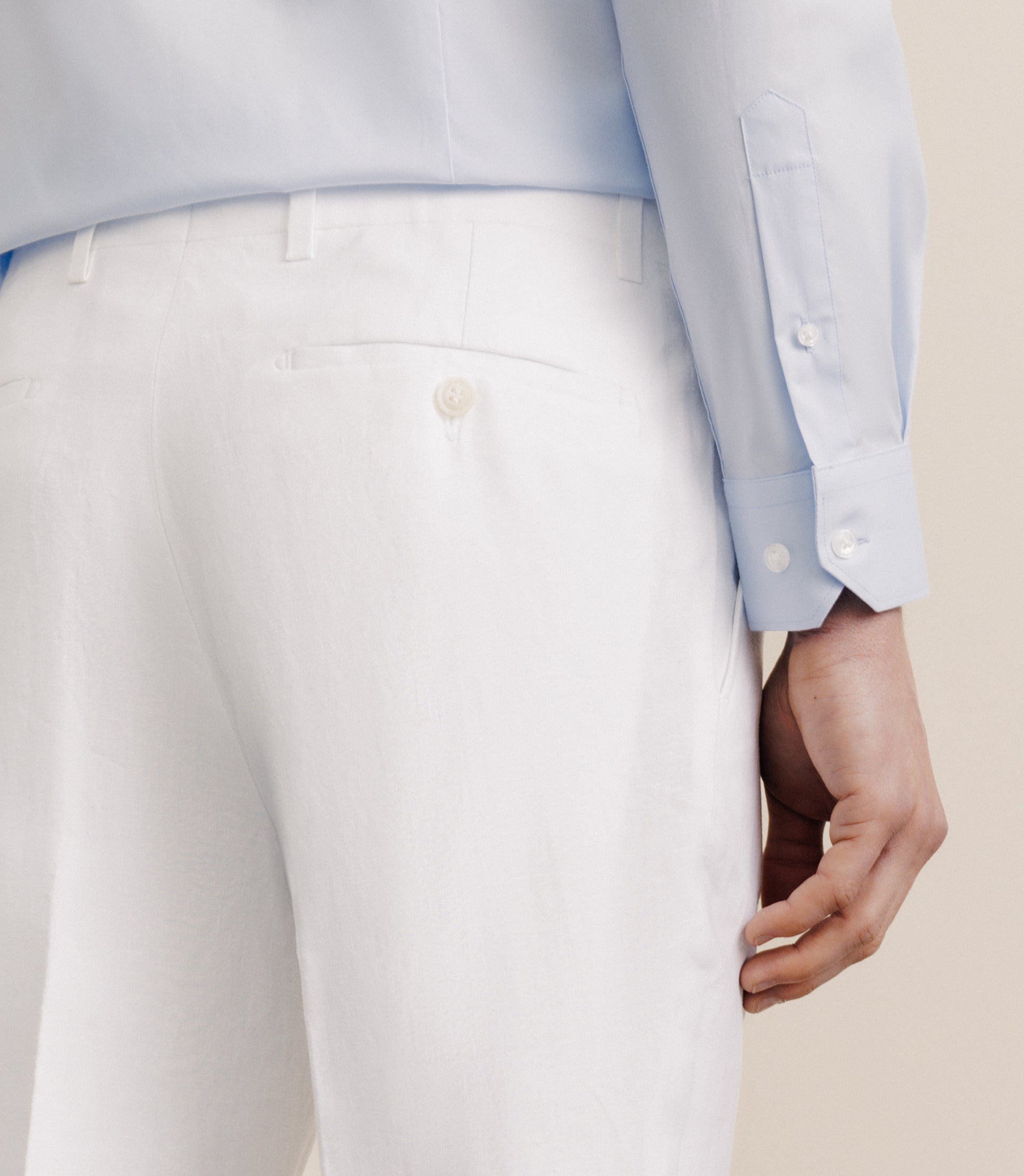 100% white linen pants