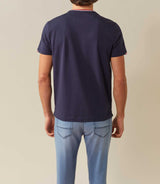 Xan" navy round neck T-shirt