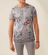 Xuta" round neck t-shirt with light grey print