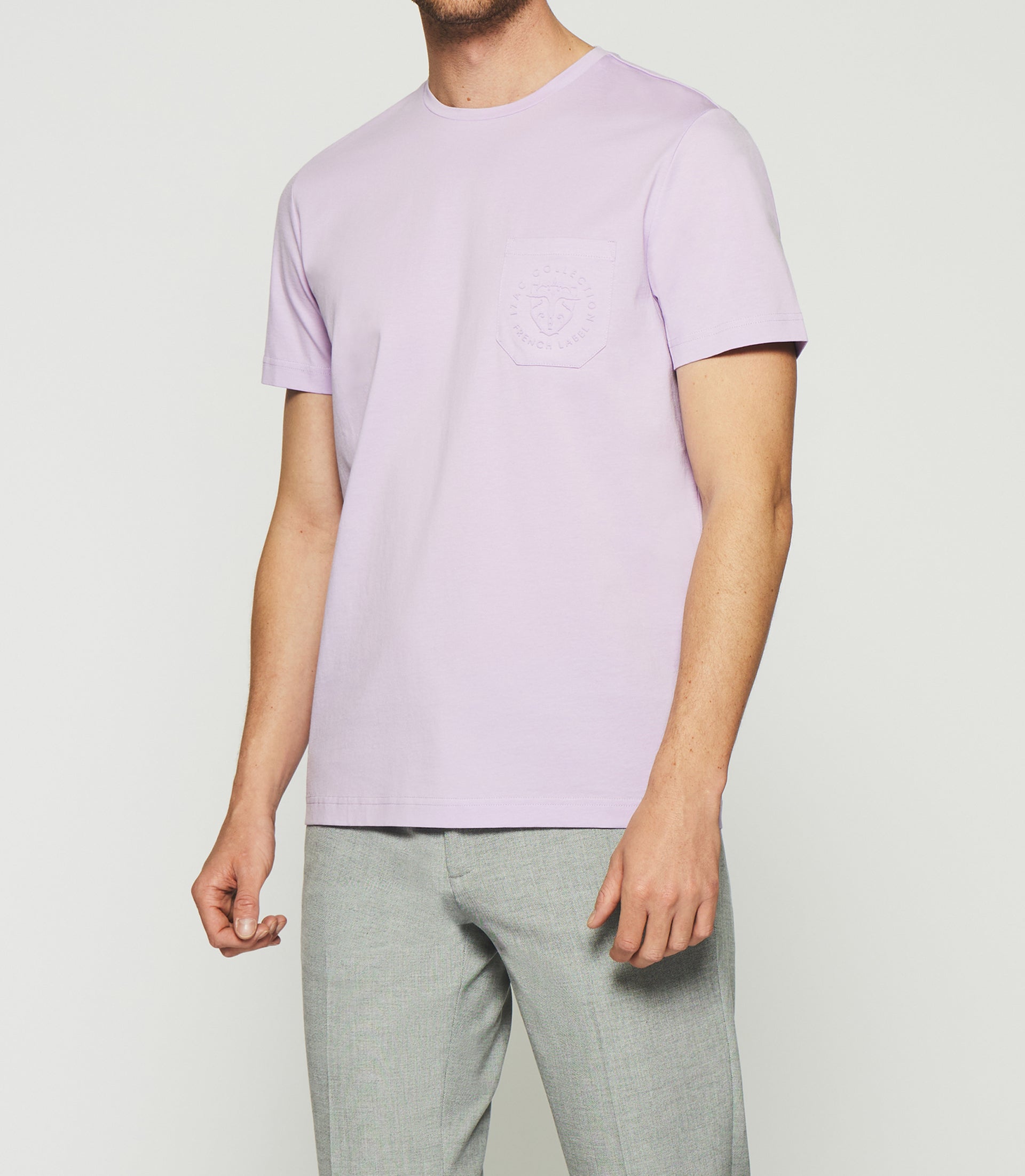 Unifarbenes Kurzarm-T-Shirt violett parma GABRIEL