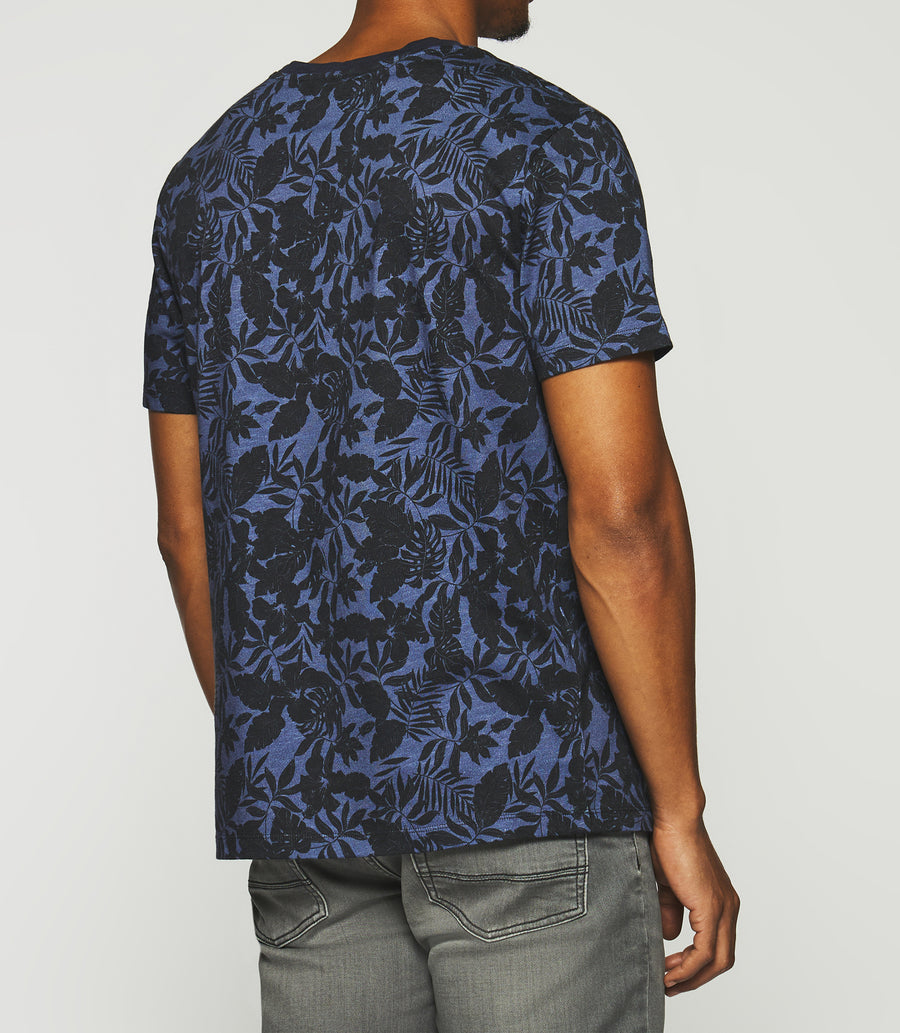 GUSTIN navy print short sleeve t-shirt