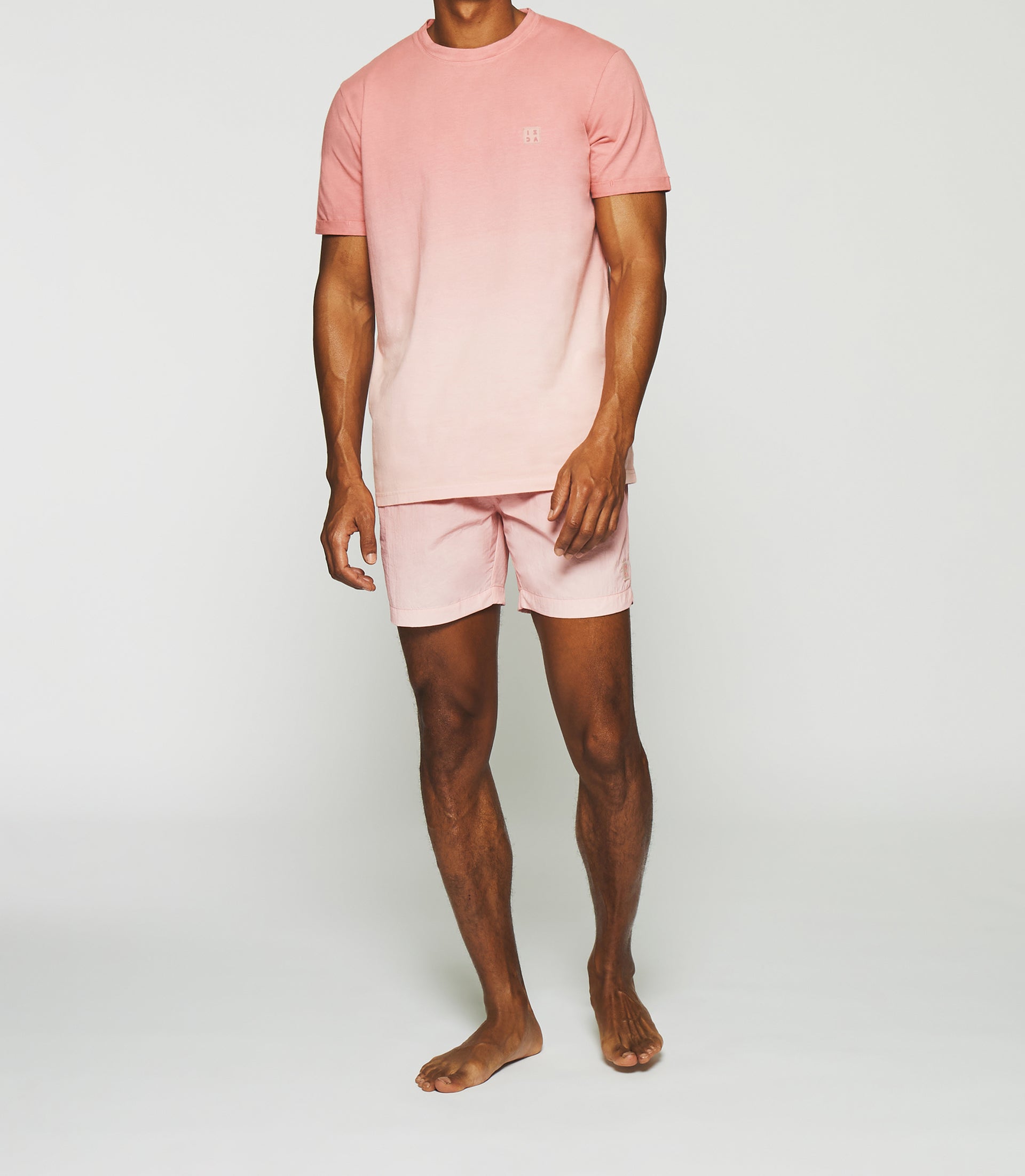 Short sleeved dip dye t-shirt pink GUYTO