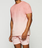 T-Shirt mit kurzen Ärmeln und Farbverlauf Dip Dye rosa GUYTO