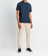 T-shirt with zipped navy pocket