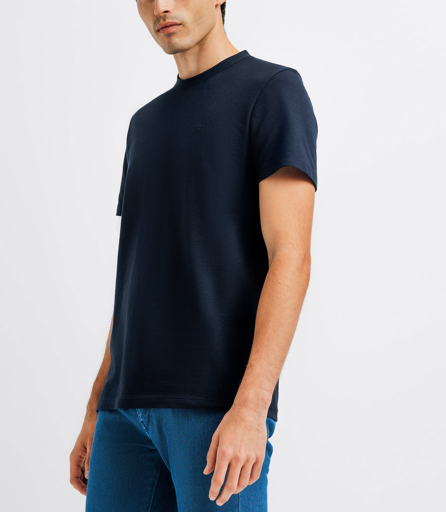 Round neck tee pique MARINE