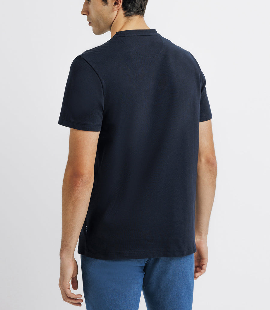 Round neck tee pique MARINE