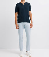 Navy linen button-down T-shirt