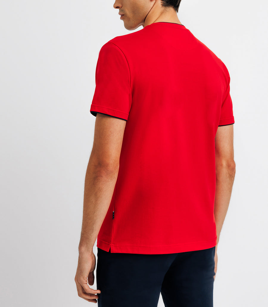 RED double-neck tee