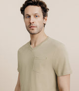 V-neck t-shirt with khaki pocket