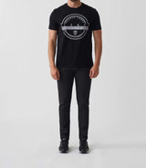 Short sleeve t-shirt with black round neck logo "Hamilton