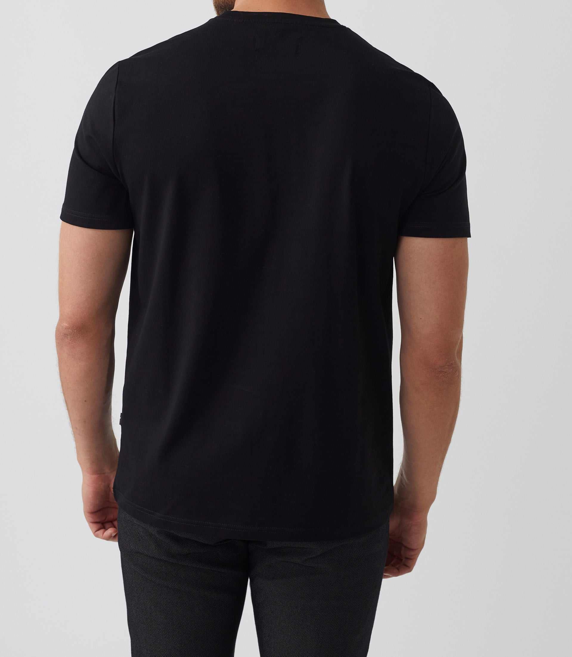 Short sleeve t-shirt with black round neck logo "Hamilton