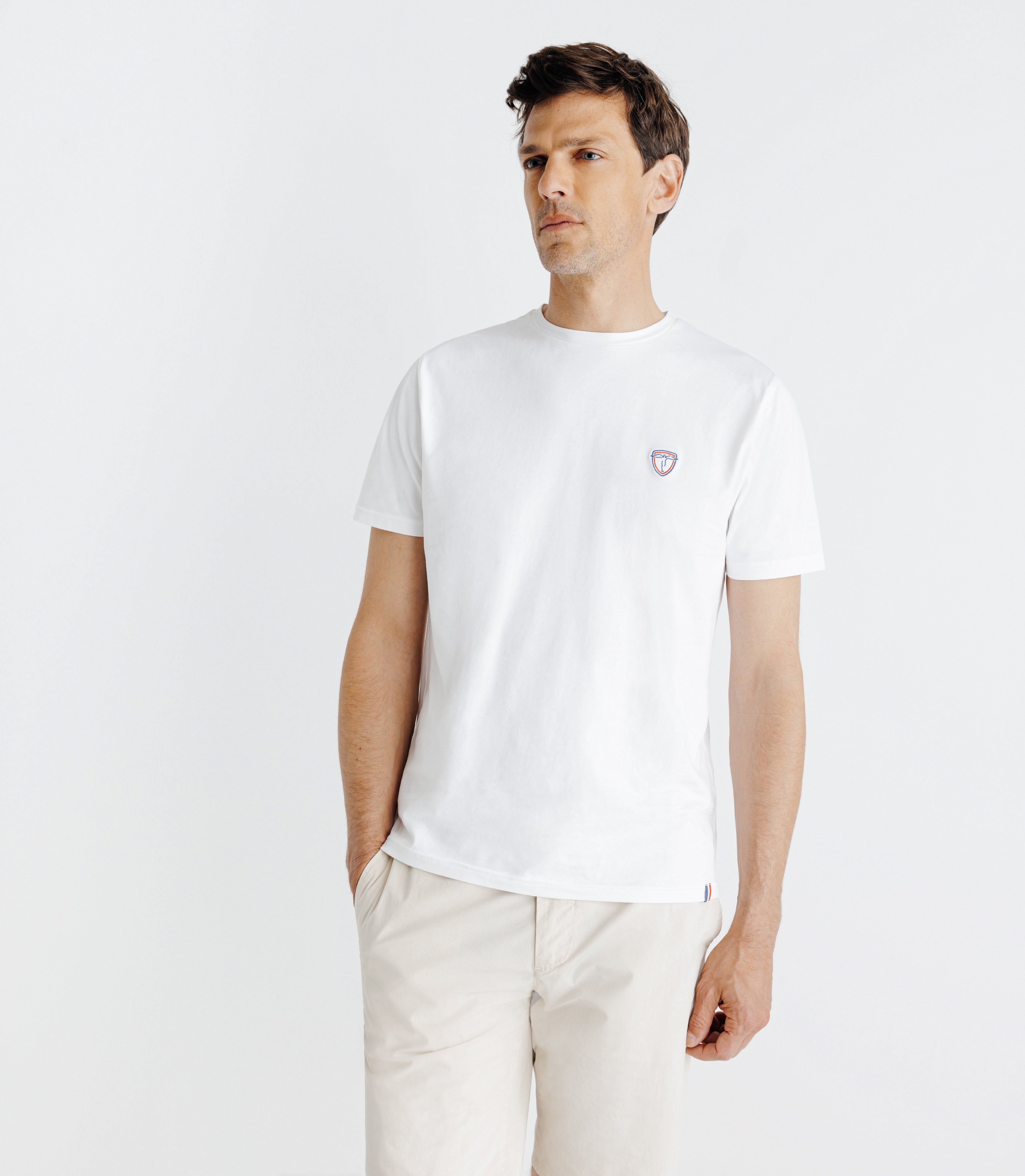 T-shirt avec broderie blanc - IZAC