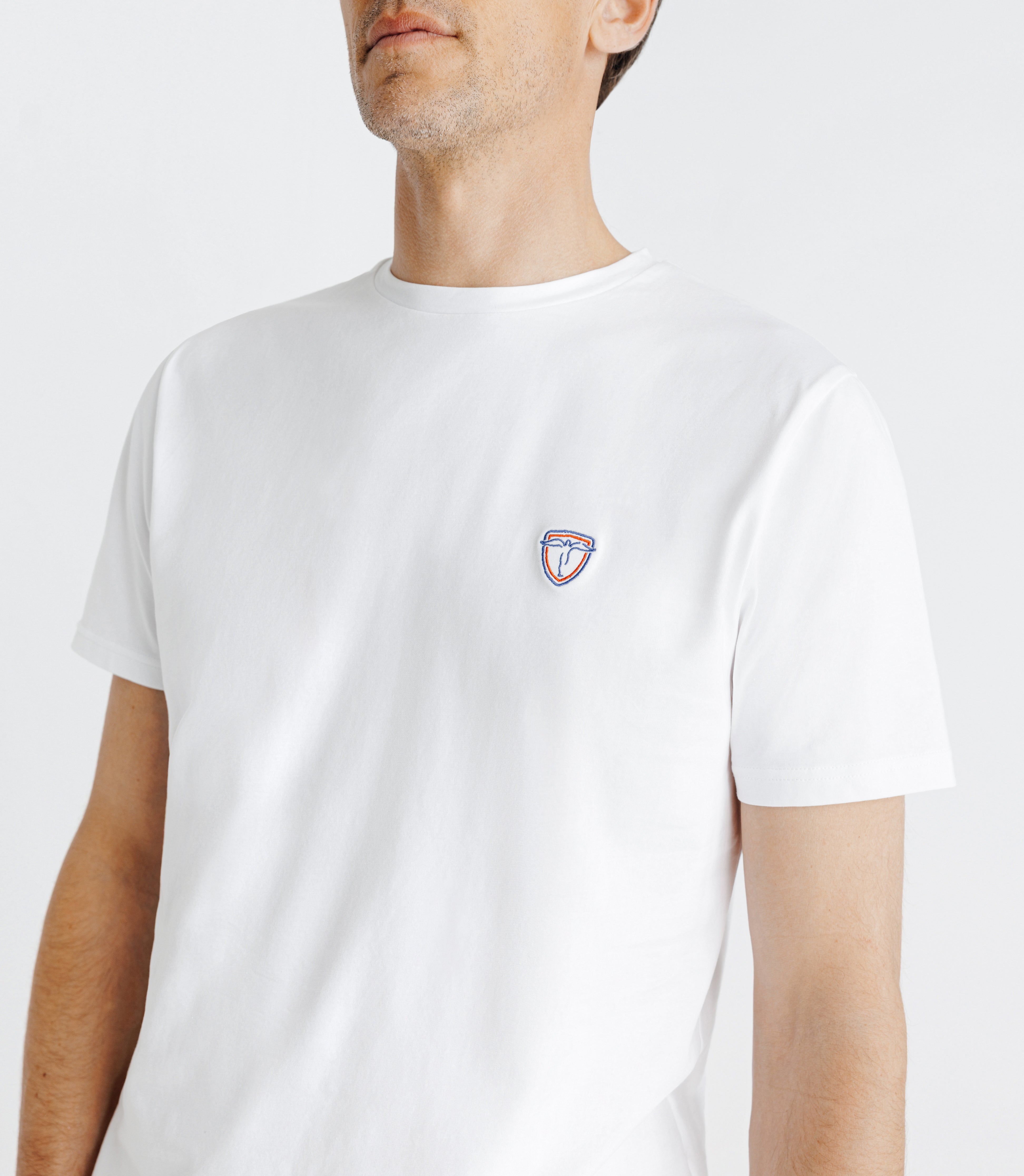 T-shirt avec broderie blanc - IZAC