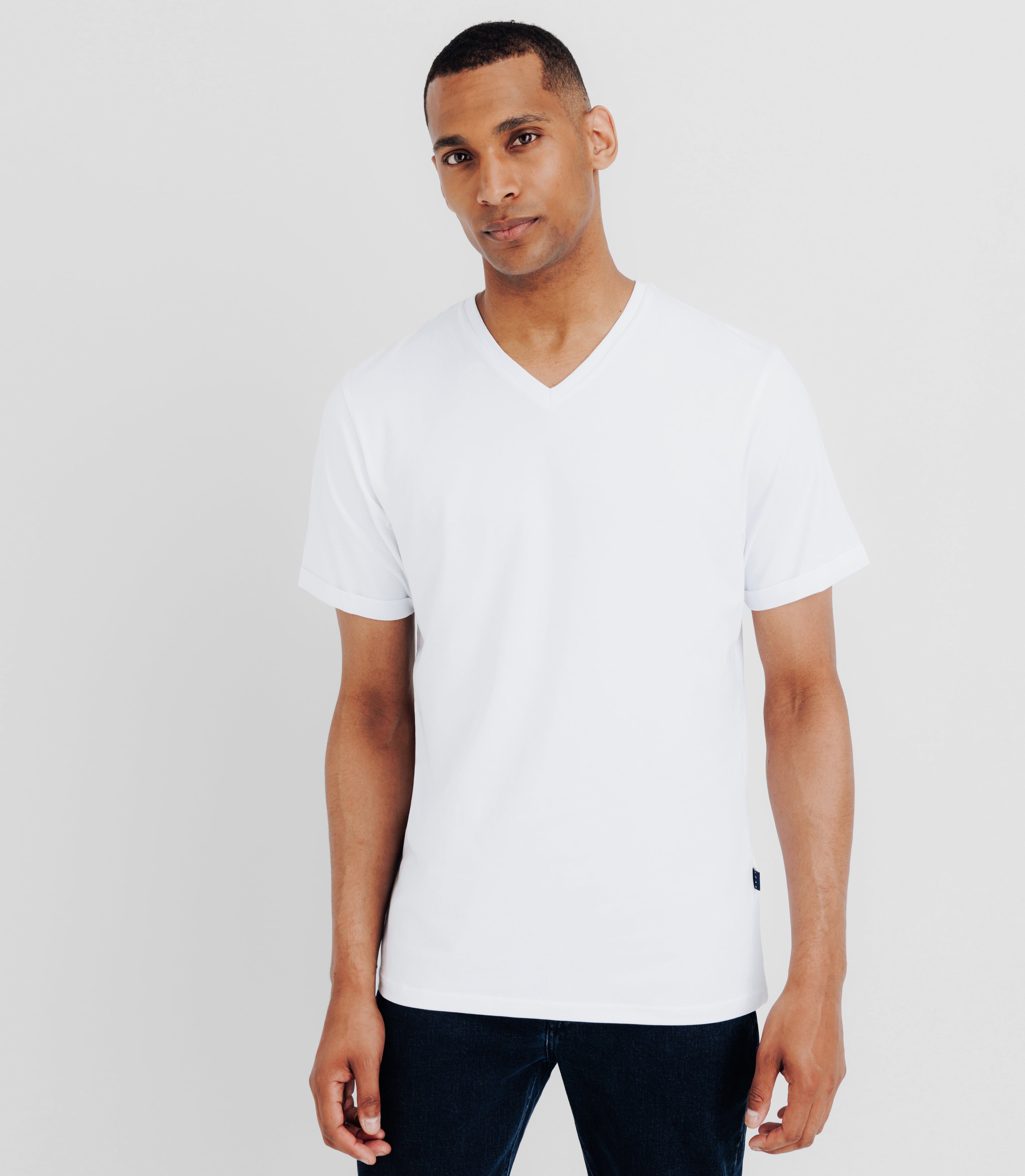 White V-neck t-shirt