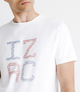 T-shirt avec écriture au centre blanc - IZAC