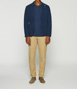 Indigo blue dobby cotton jacket ANDREAS