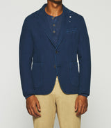 Indigo blue dobby cotton jacket ANDREAS