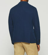 Indigo blue dobby cotton jacket ANDREAS