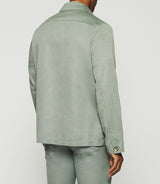 Jacket in khaki cotton linen AQUA