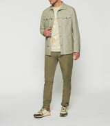 Jacket in cotton and khaki linen ARIZONA