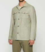 Jacket in cotton and khaki linen ARIZONA