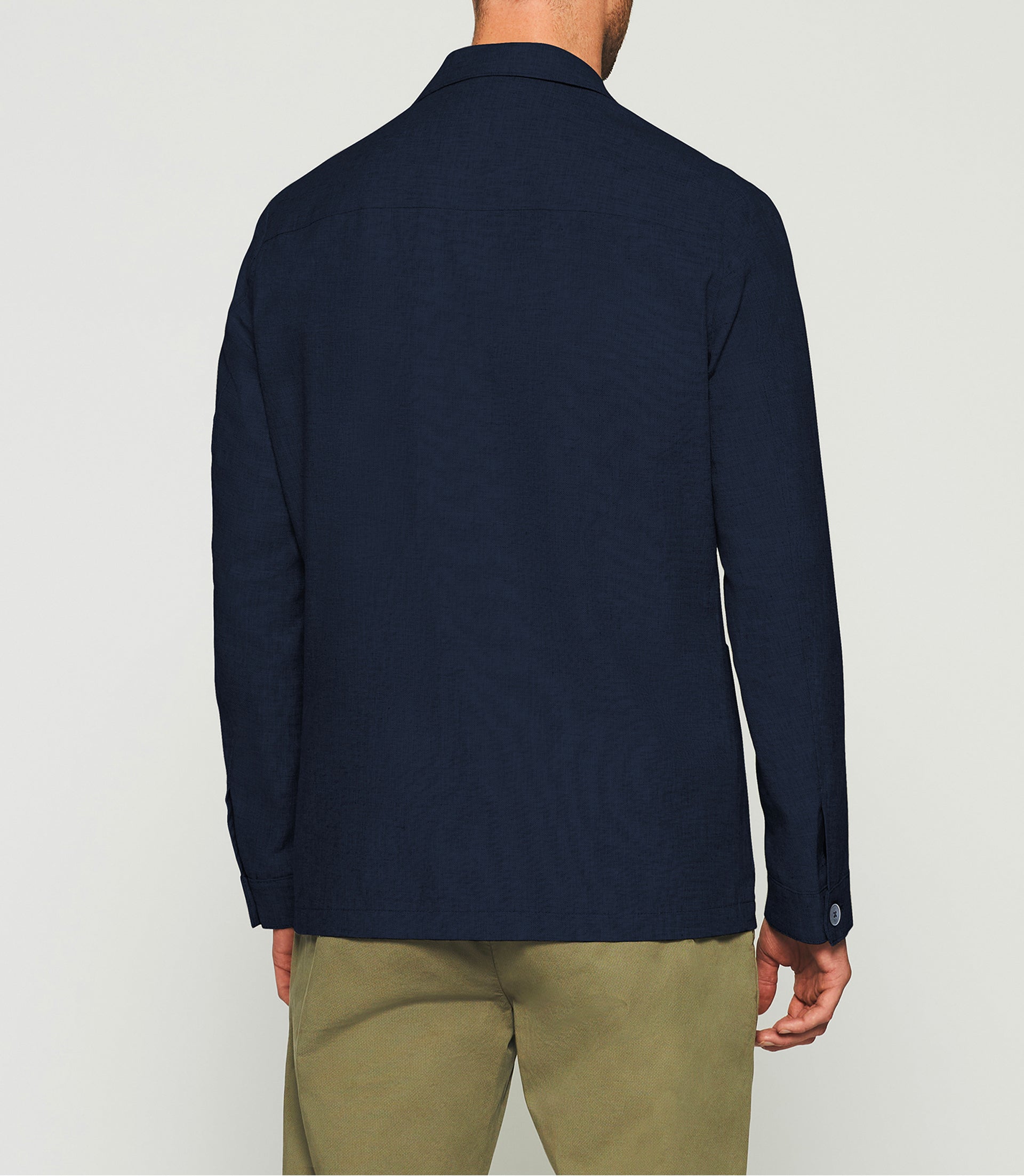 Navy cotton and linen jacket ARIZONA