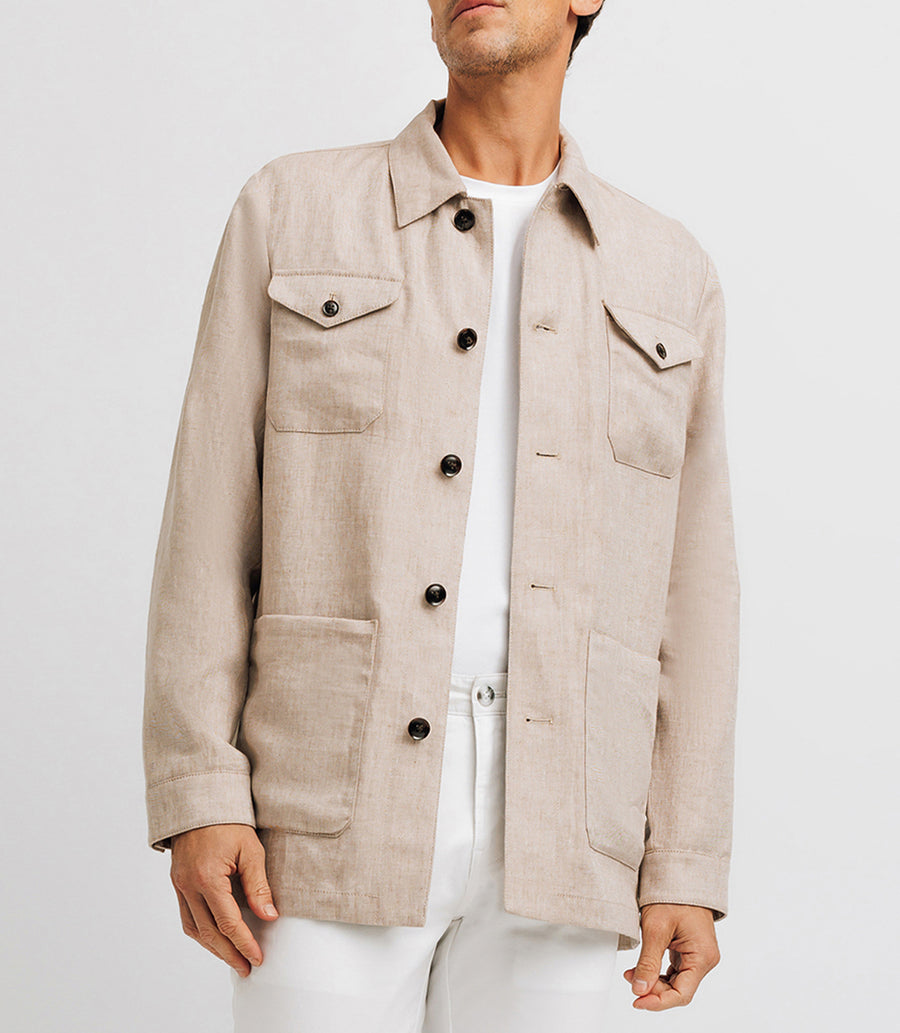 BEIGE cotton linen jacket