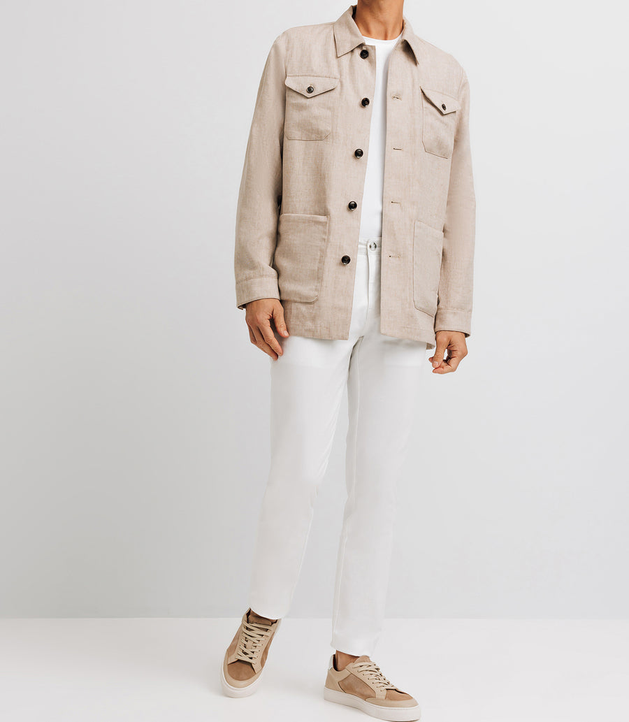 BEIGE cotton linen jacket